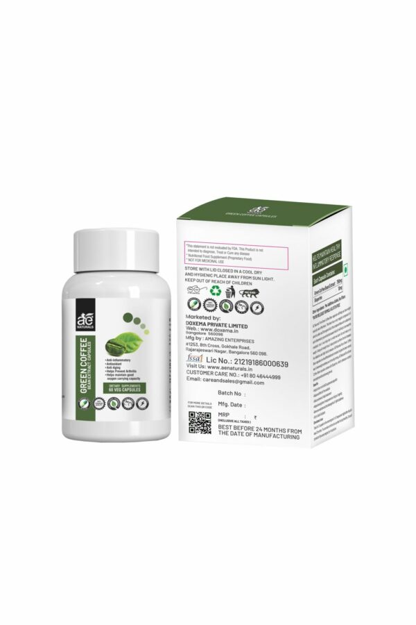 AE Naturals Green Coffee Bean Extract Capsules 60 Caps - Image 2