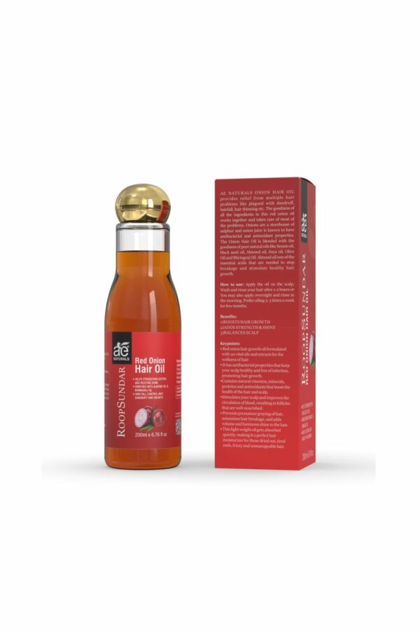 AE Naturals Roop Sundar Red Onion Hair Oil 200ml - Image 2