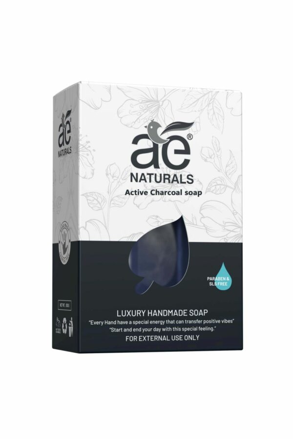 AE Naturals Active Charcoal Herbal Handmade Soap 100g Pack of 3