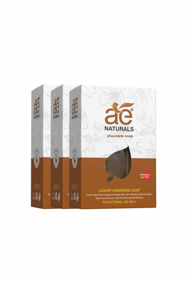 AE Naturals Handmade Chocolate Soap With Glycerine Paraban Free 100g Pack of 3 - Image 2