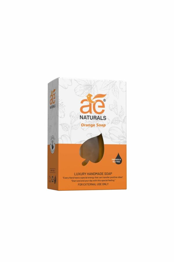 AE Naturals Handmade Orange Soap With Glycerine Paraban Free 100g Pack of 3