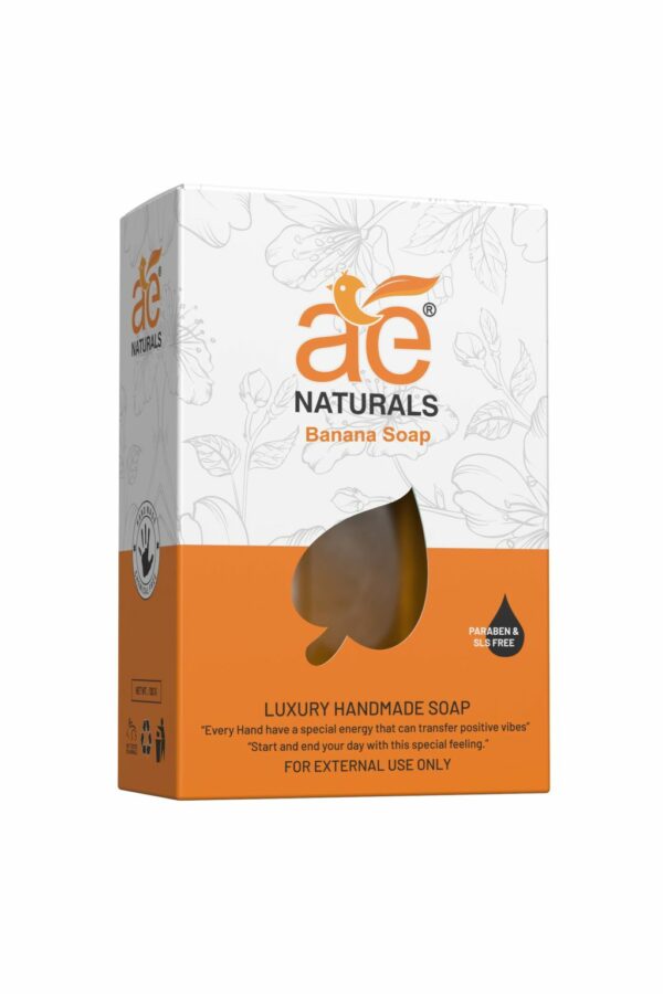 AE Naturals Handmade Banana Extract Soap With Glycerine Paraban Free 100g Pack of 3 - Image 2