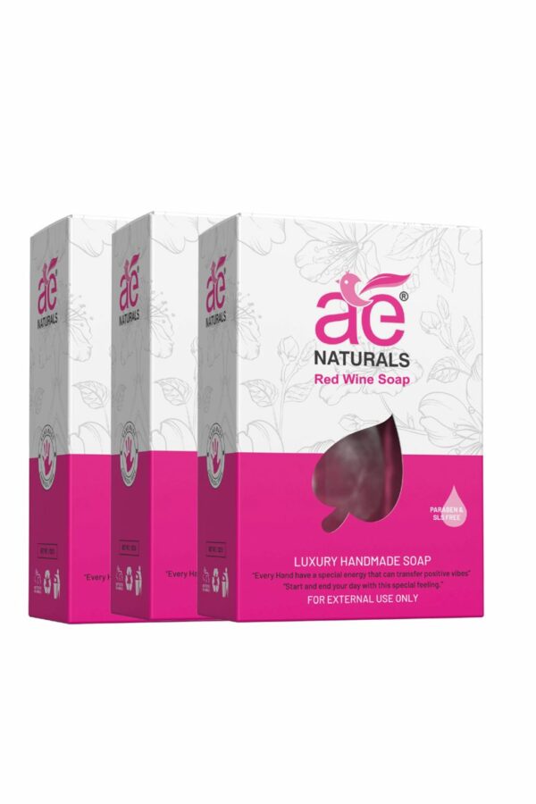 AE Naturals Handmade Red wine With Glycerine Paraban Free 100g Pack of 3